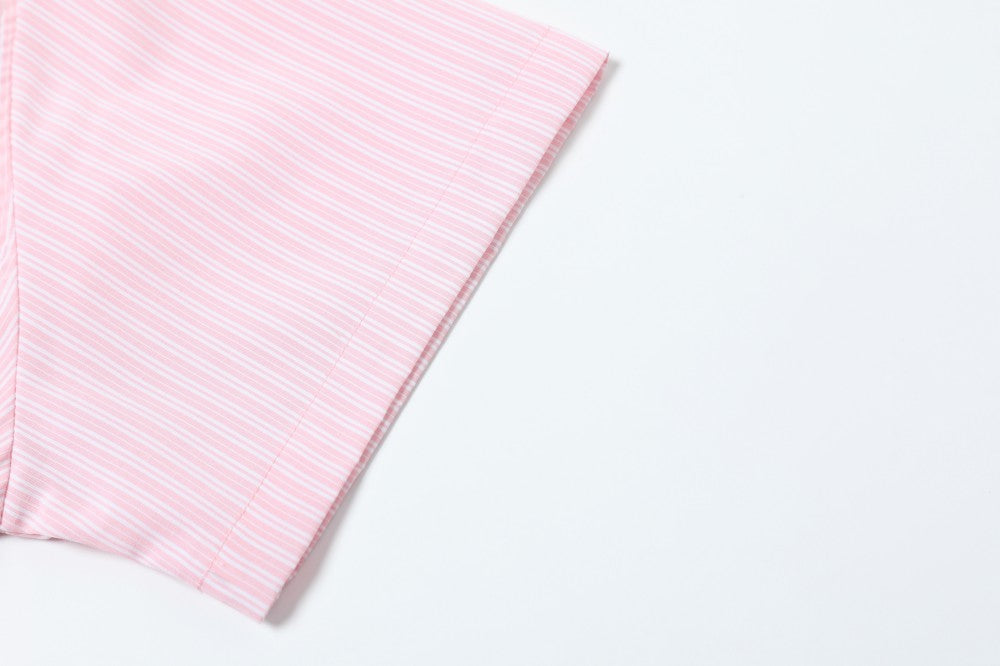 STARRVAINT “Puppy For You” Striped Short-Sleeve Shirt
