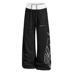 STARRVAINT “Distressed Panel Wide-Leg Sweatpants”