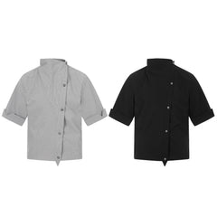 STARRVAINT “Asymmetrical Stand-Collar Shirt”
