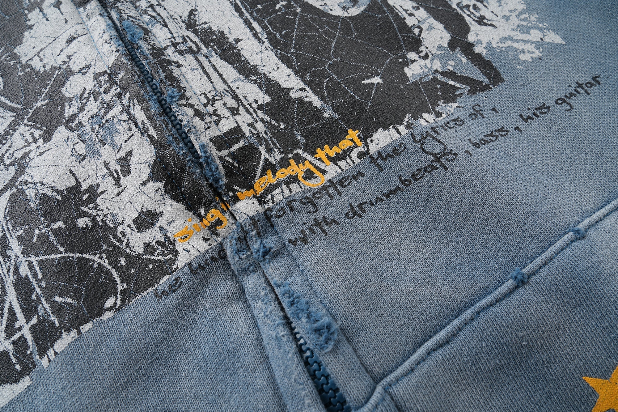 STARRVAINT Vintage Graphic Zip-Up Hoodie