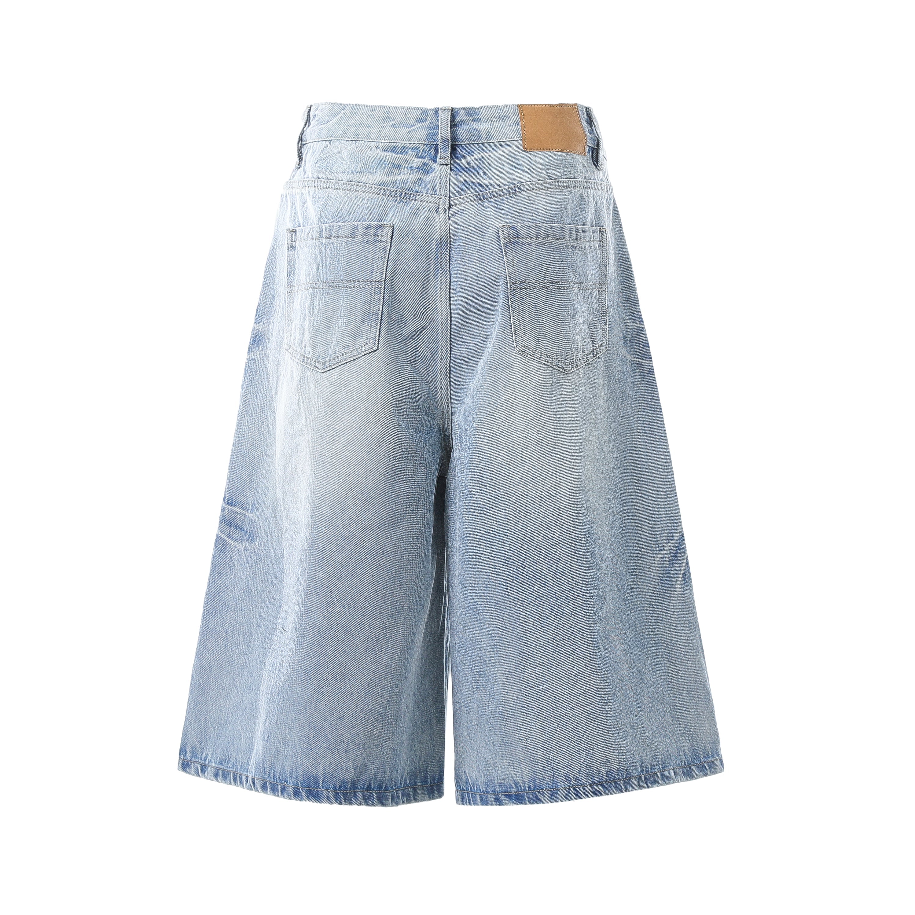 STARRVAINT Vintage Wash Wide-Leg Denim Shorts