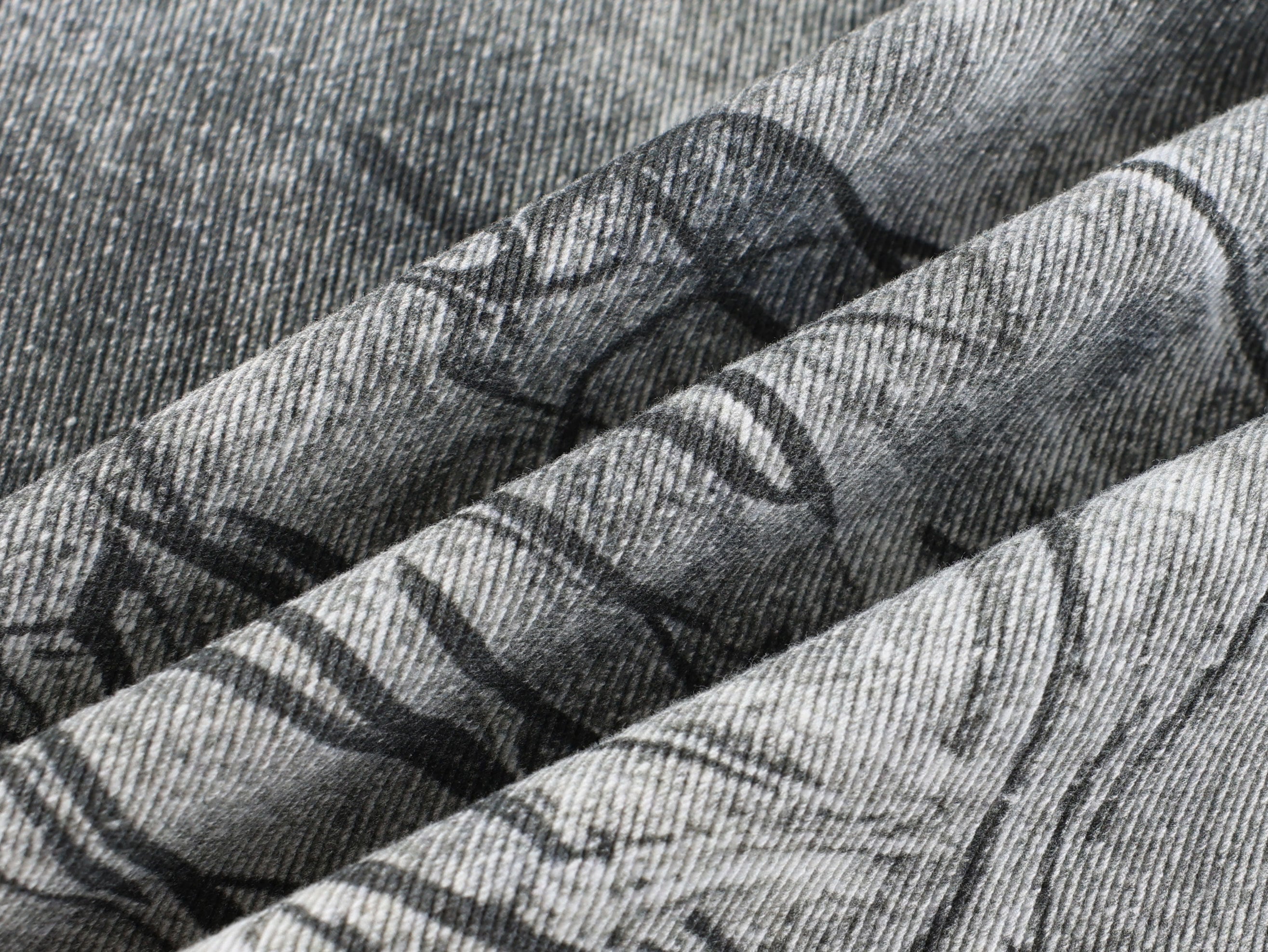 STARRVAINT Graffiti Washed Curved Denim Pants
