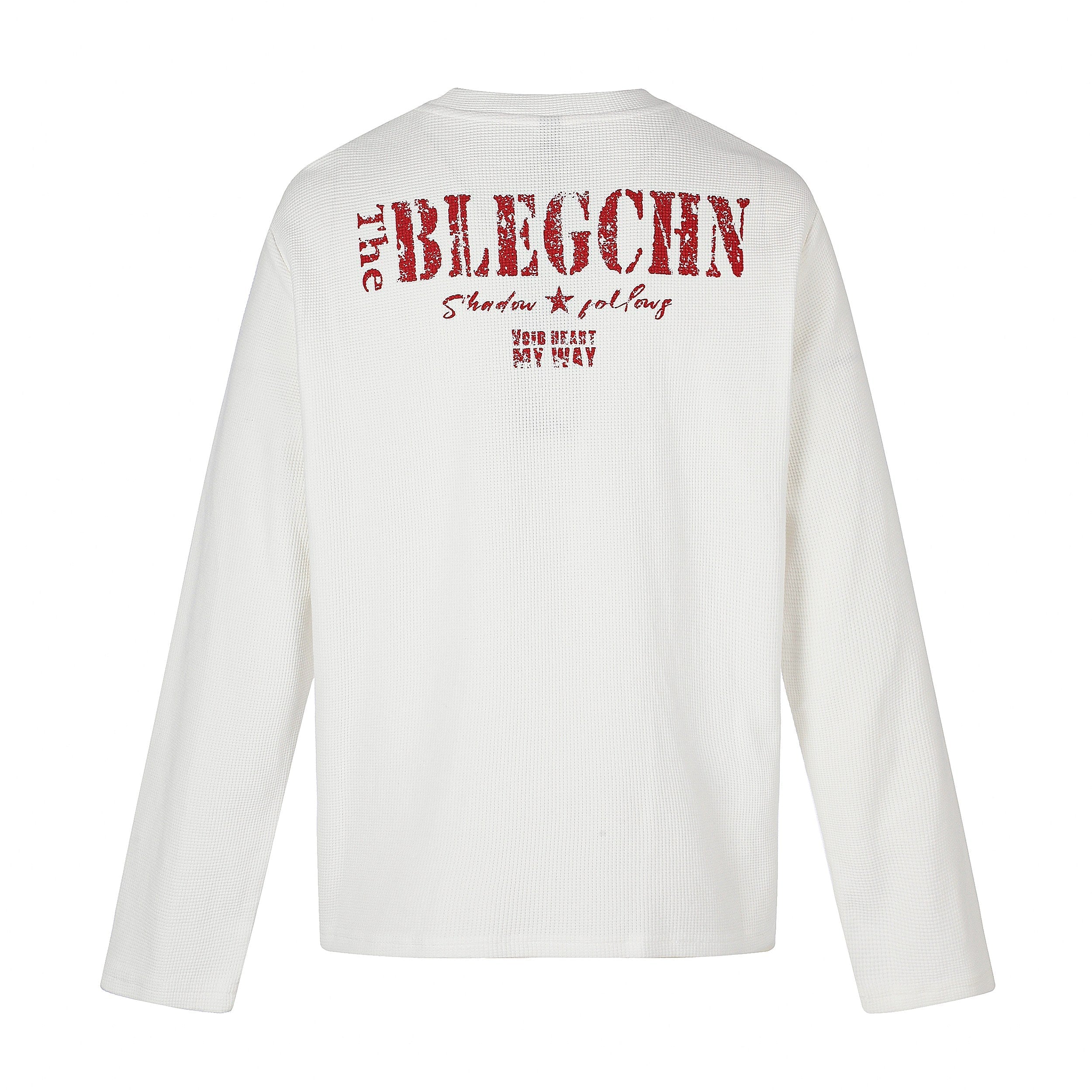 STARRVAINT Vintage Graphic Waffle Long Sleeve Tee