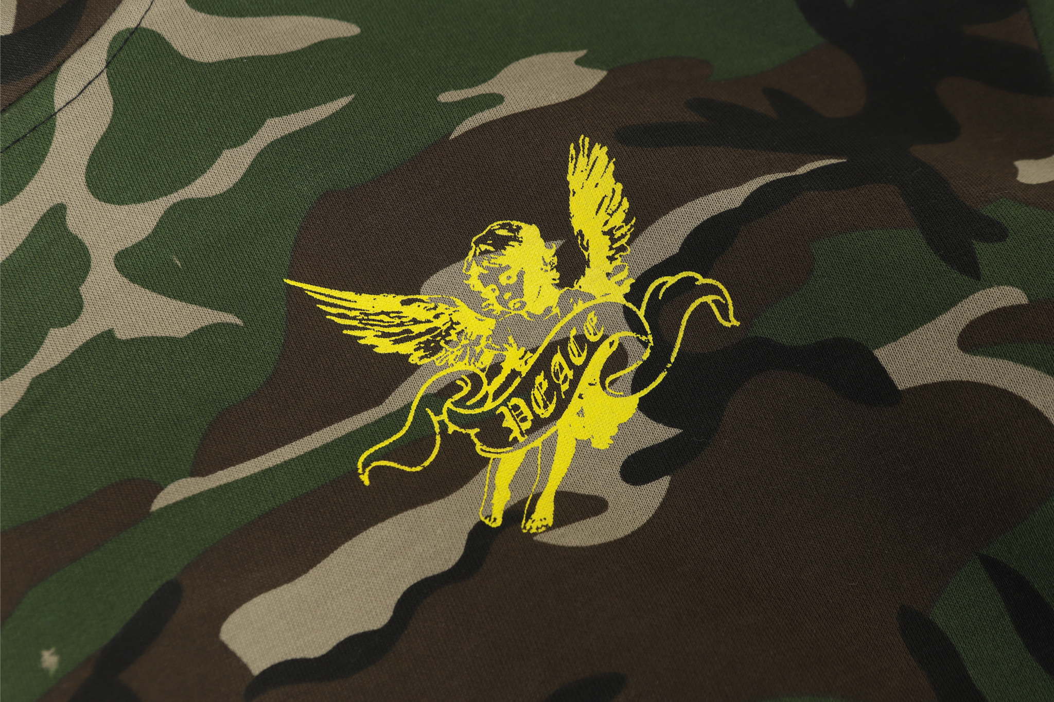 STARRVAINT Camo Angel Graphic Zip Hoodie