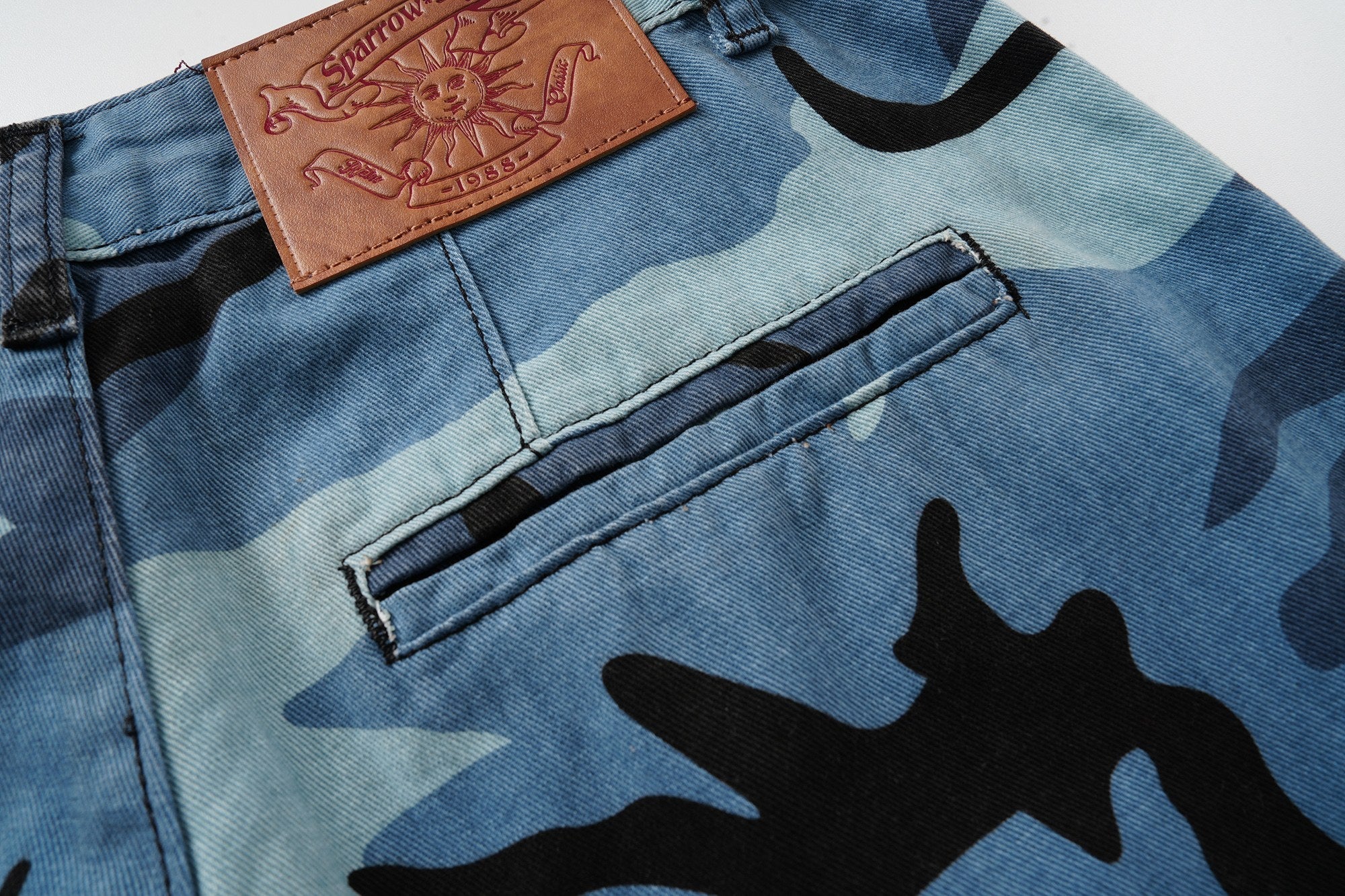 STARRVAINT Blue Camo Cargo Shorts