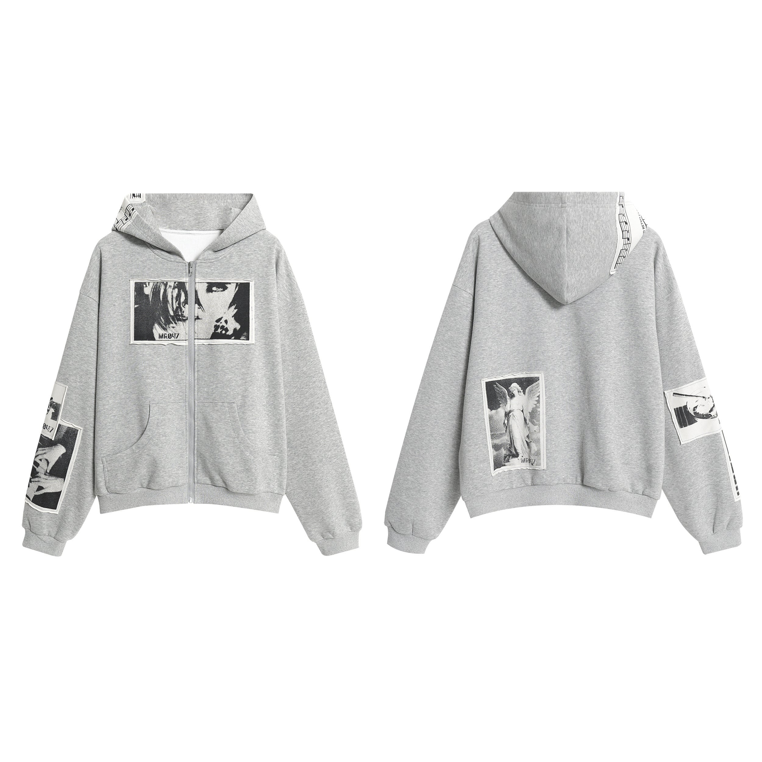 STARRVAINT Photo Collage Zip Hoodie