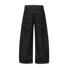 STARRVAINT Buckle Detail Wide-Leg Denim Pants
