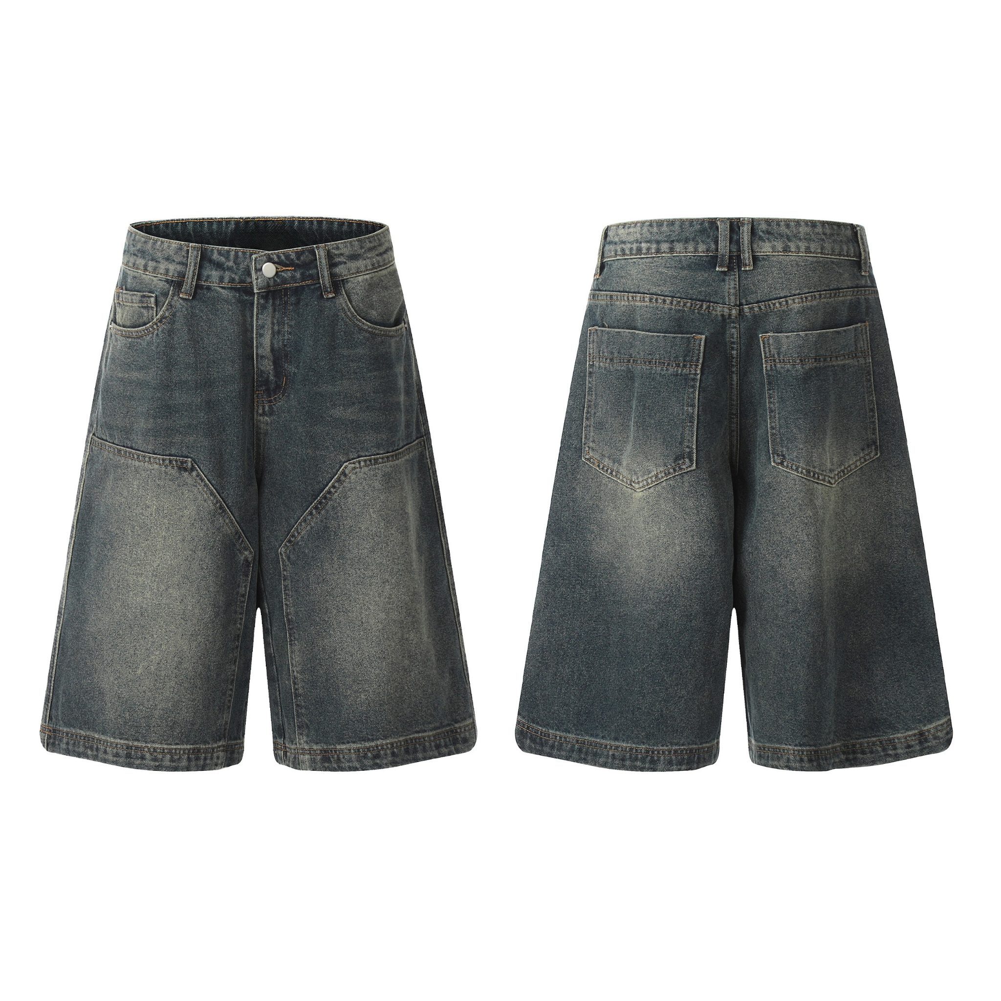 STARRVAINT Vintage Wide-Leg Denim Shorts