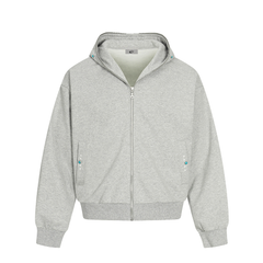 STARRVAINT Minimal Dot-Detail Zip Hoodie