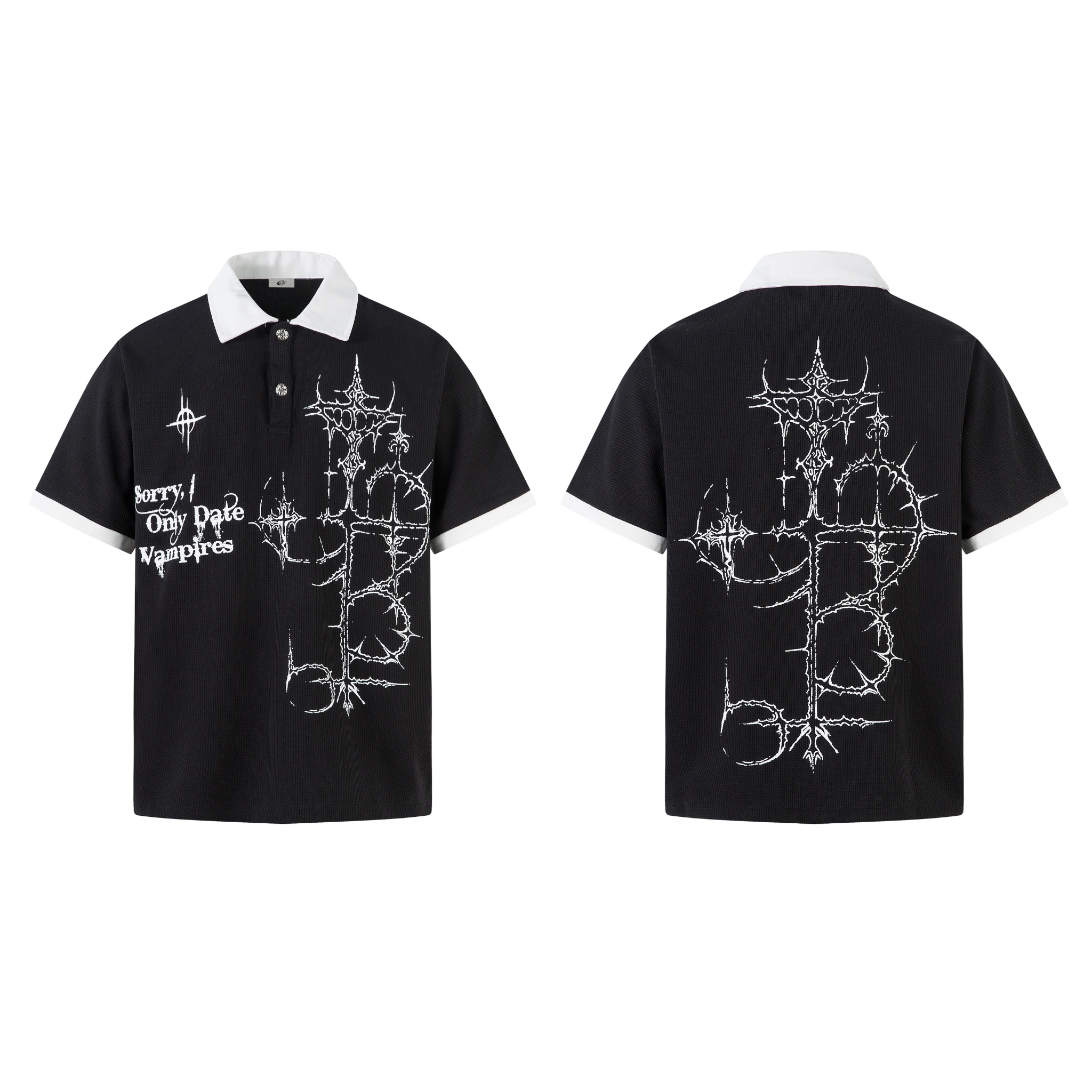 STARRVAINT Gothic Graphic Polo Shirt