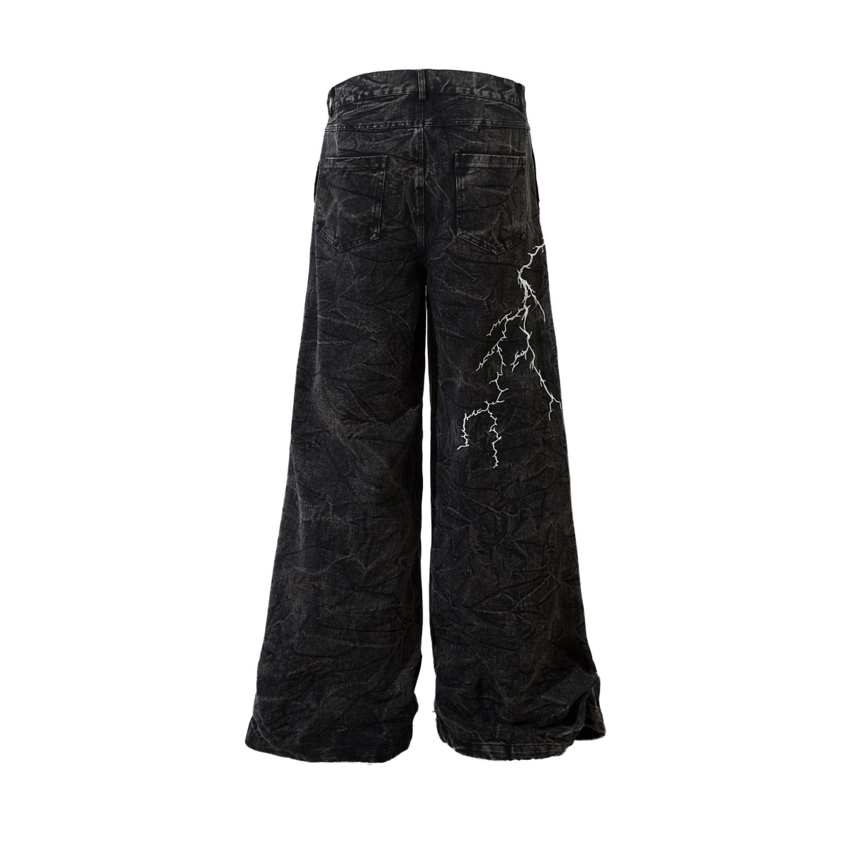 STARRVAINT Crinkle Lightning Wide-Leg Jeans