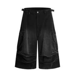 STARRVAINT Washed Layer-Panel Cargo Shorts