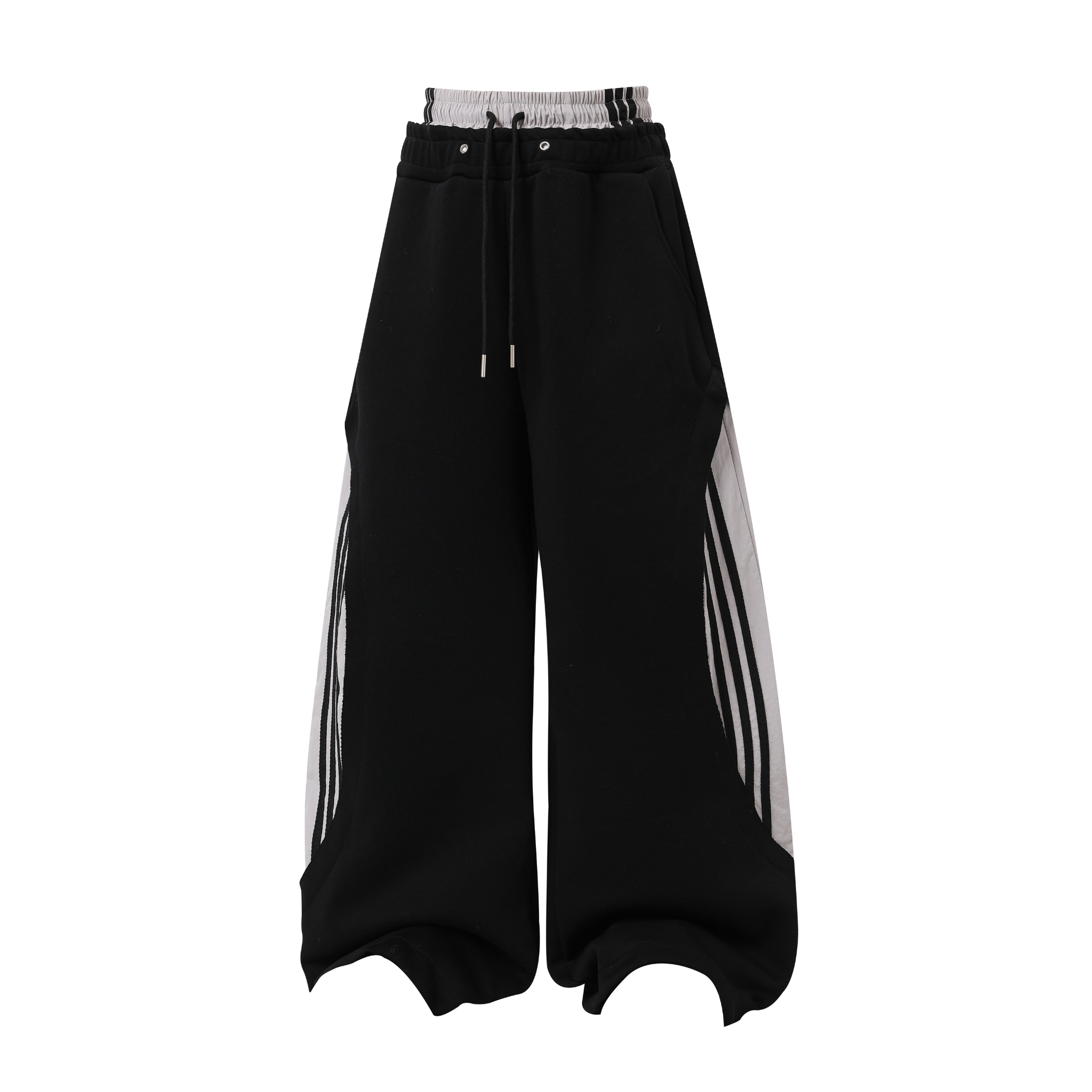 STARRVAINT Double-Waist Stripe Wide-Leg Sweatpants