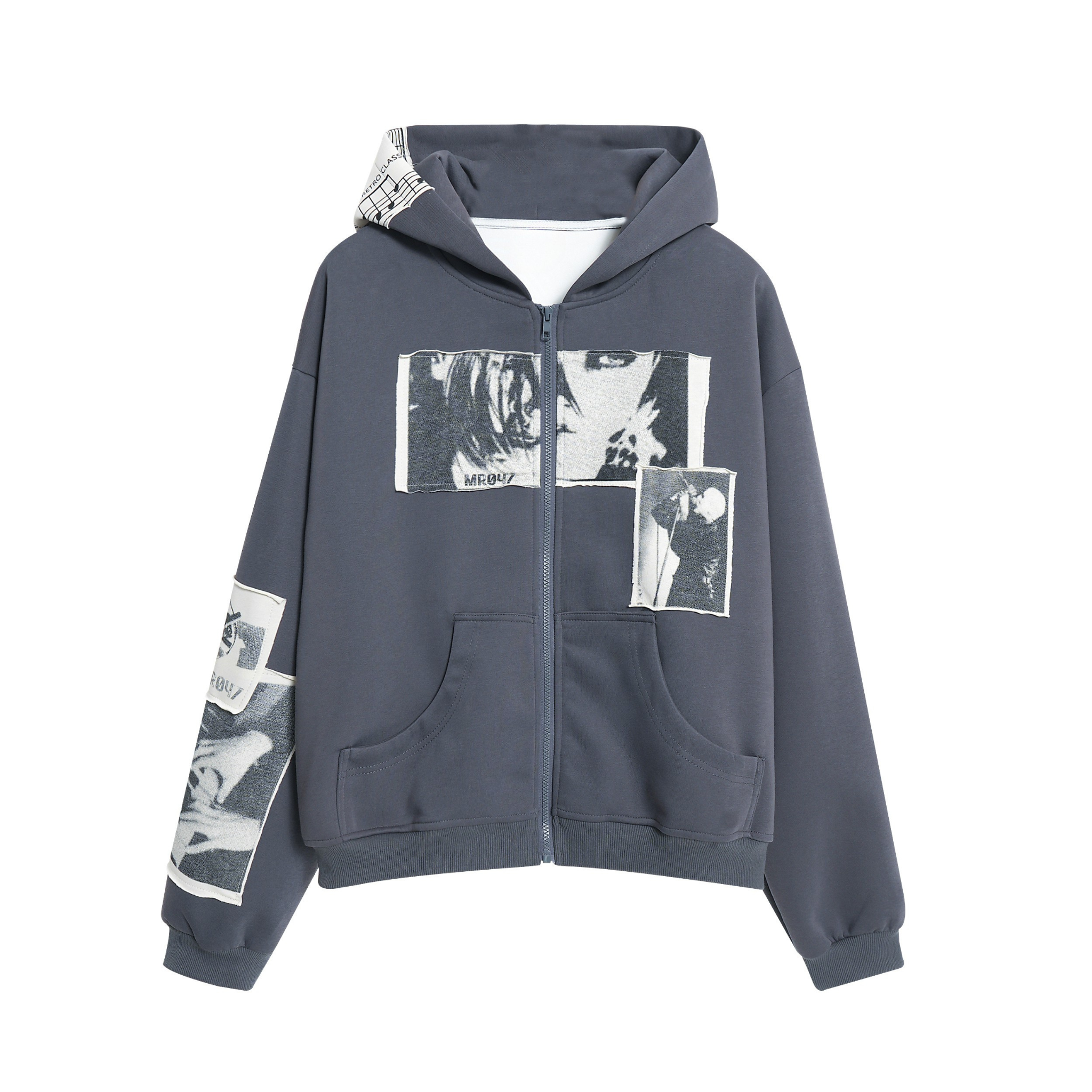 STARRVAINT Photo Collage Zip Hoodie