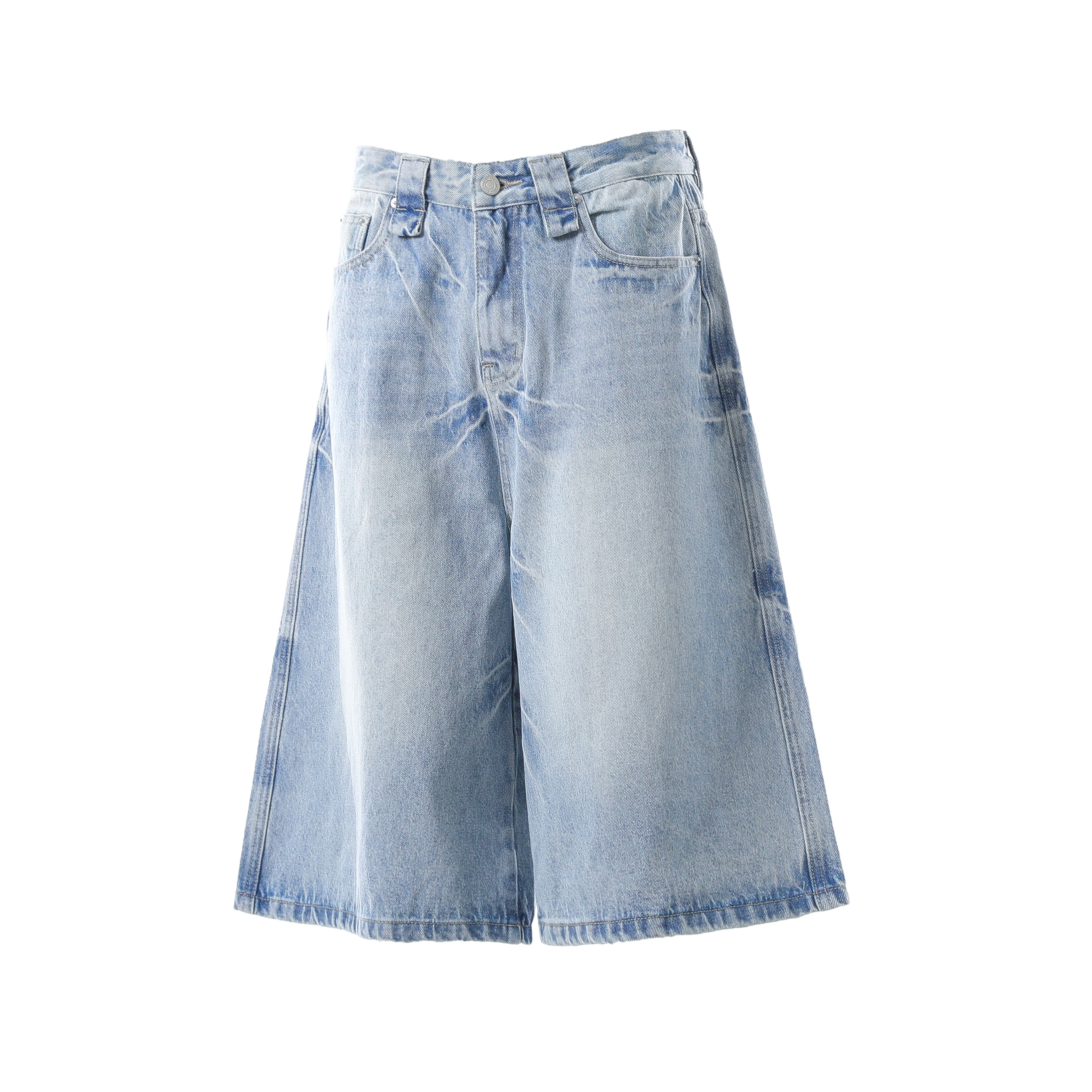 STARRVAINT Vintage Wash Wide-Leg Denim Shorts