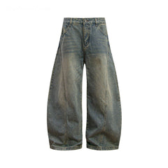 STARRVAINT Washed Wide-Leg Denim Pants