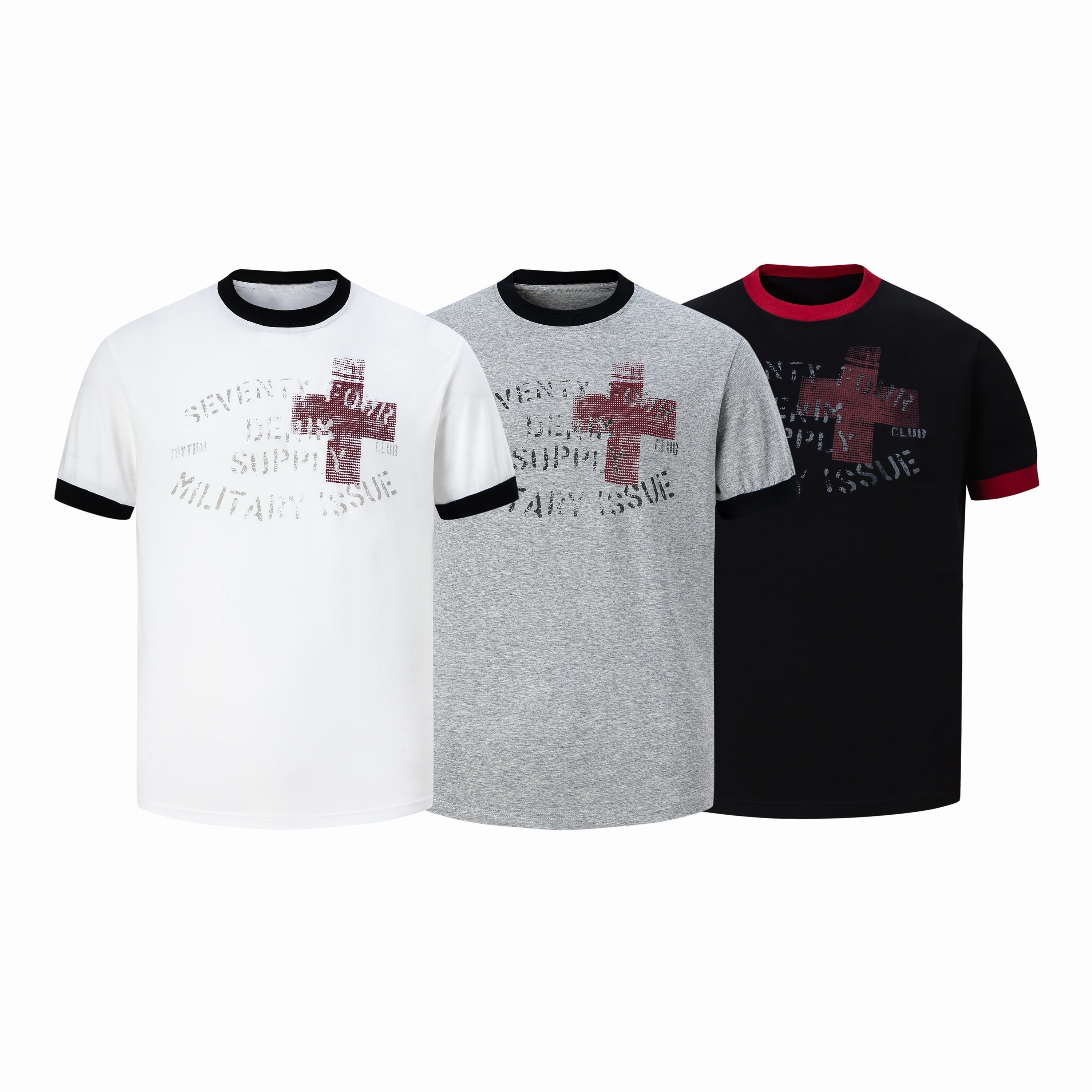 STARRVAINT Cross Graphic Ringer T-Shirt