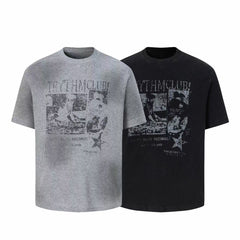 STARRVAINT Vintage Graphic Waffle T-Shirt