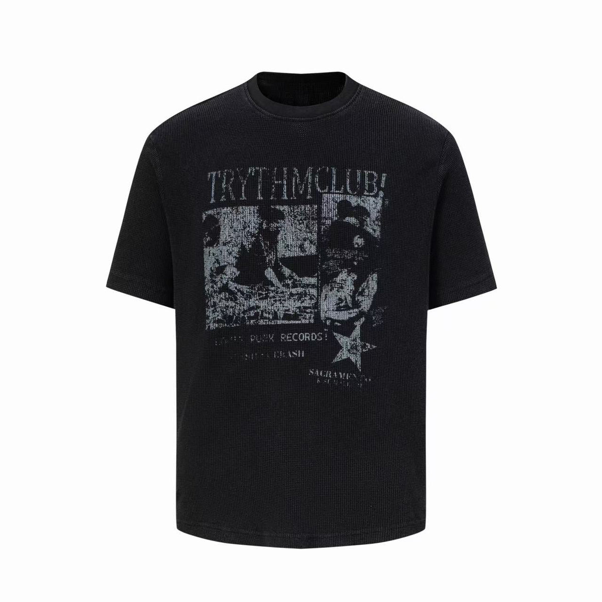 STARRVAINT Vintage Graphic Waffle T-Shirt