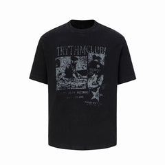 STARRVAINT Vintage Graphic Waffle T-Shirt