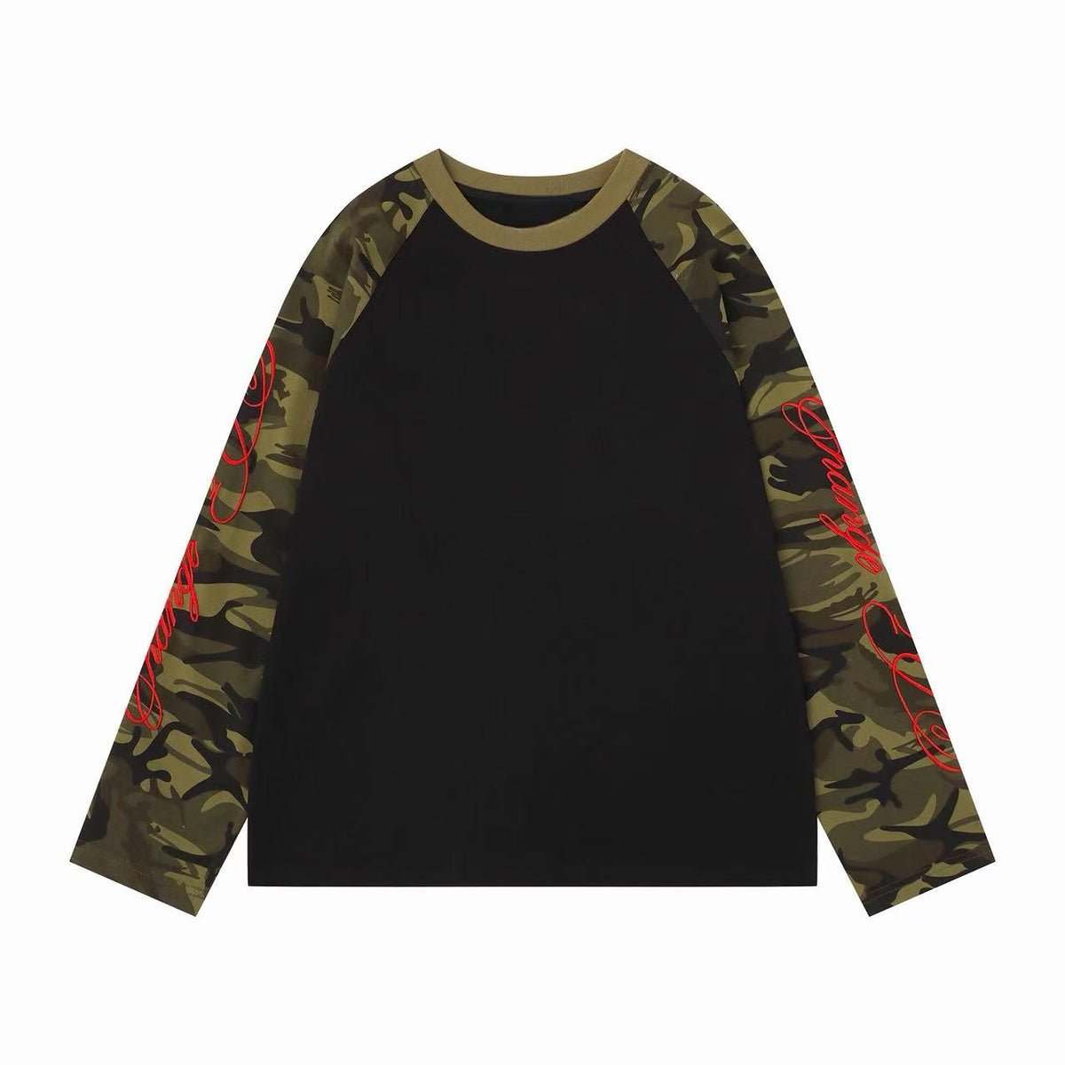 STARRVAINT Camo Sleeve Raglan Long Sleeve Tee