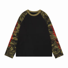 STARRVAINT Camo Sleeve Raglan Long Sleeve Tee