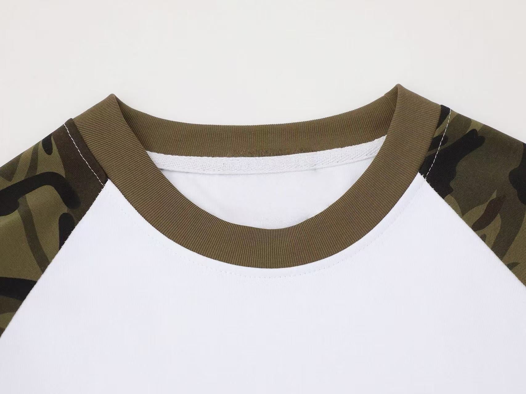 STARRVAINT Camo Sleeve Raglan Long Sleeve Tee