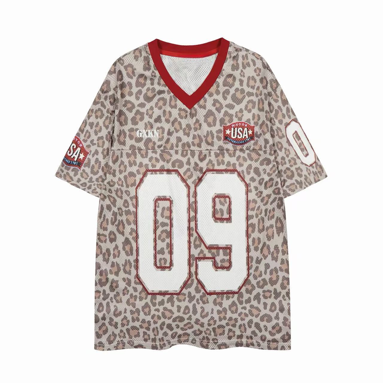 STARRVAINT “Leopard Varsity Mesh Jersey”