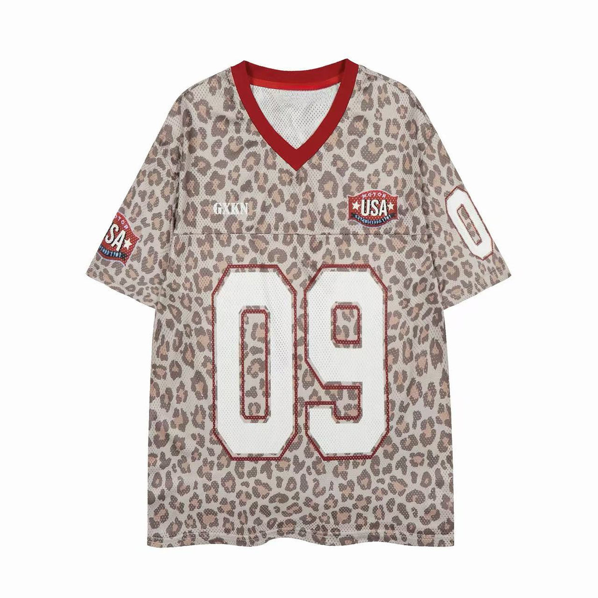 STARRVAINT “Leopard Varsity Mesh Jersey”