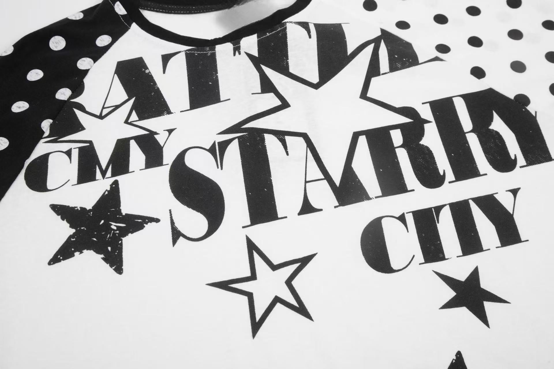 STARRVAINT “Starry City Contrast Raglan Tee”