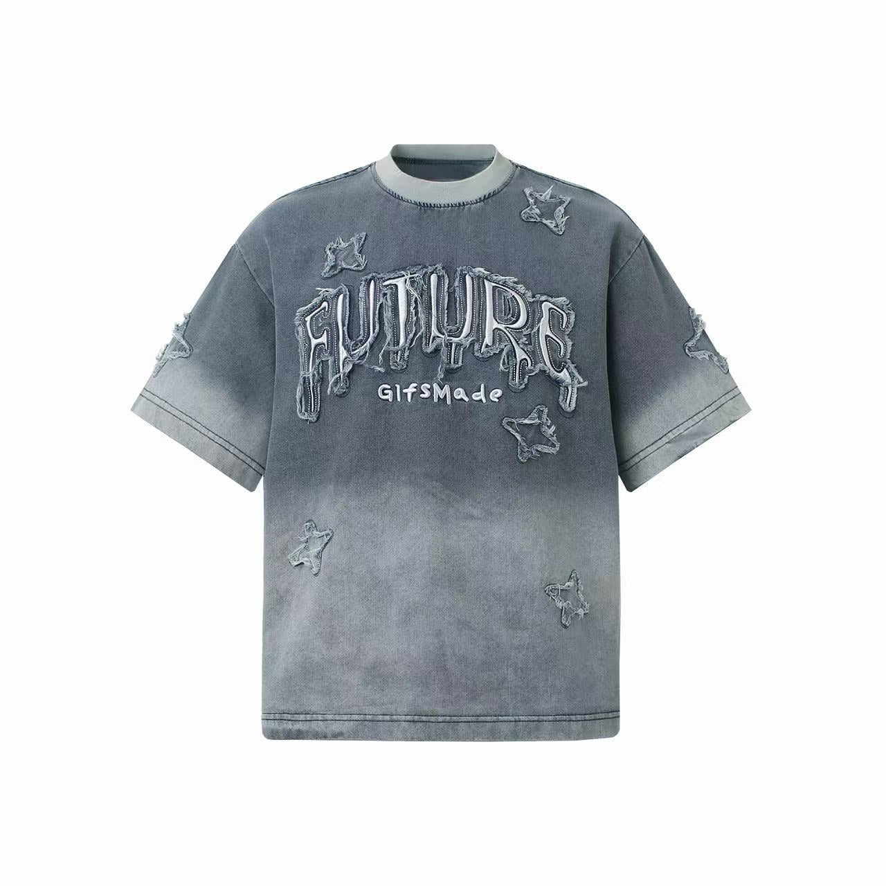 STARRVAINT Distressed Star Graphic T-Shirt