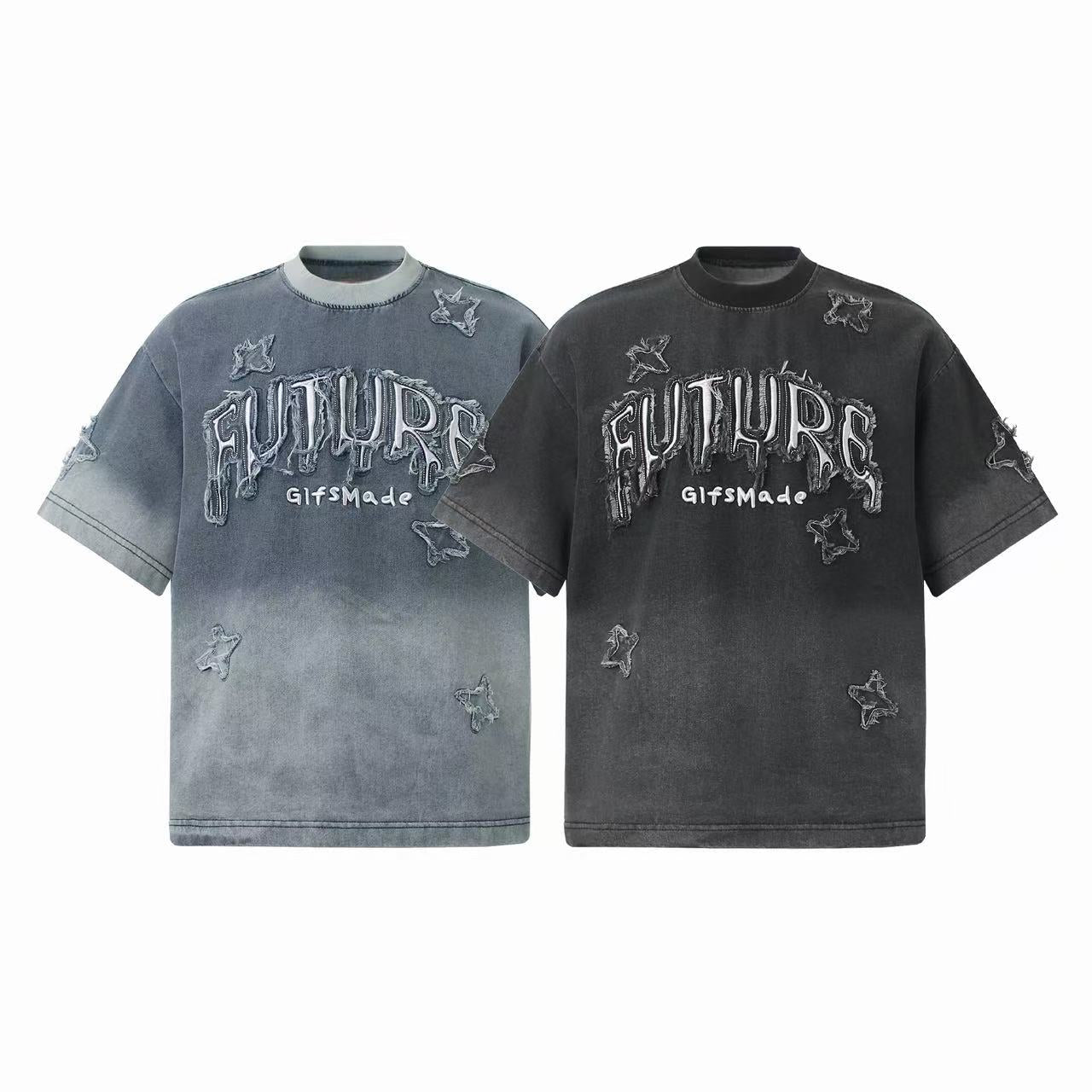 STARRVAINT Distressed Star Graphic T-Shirt