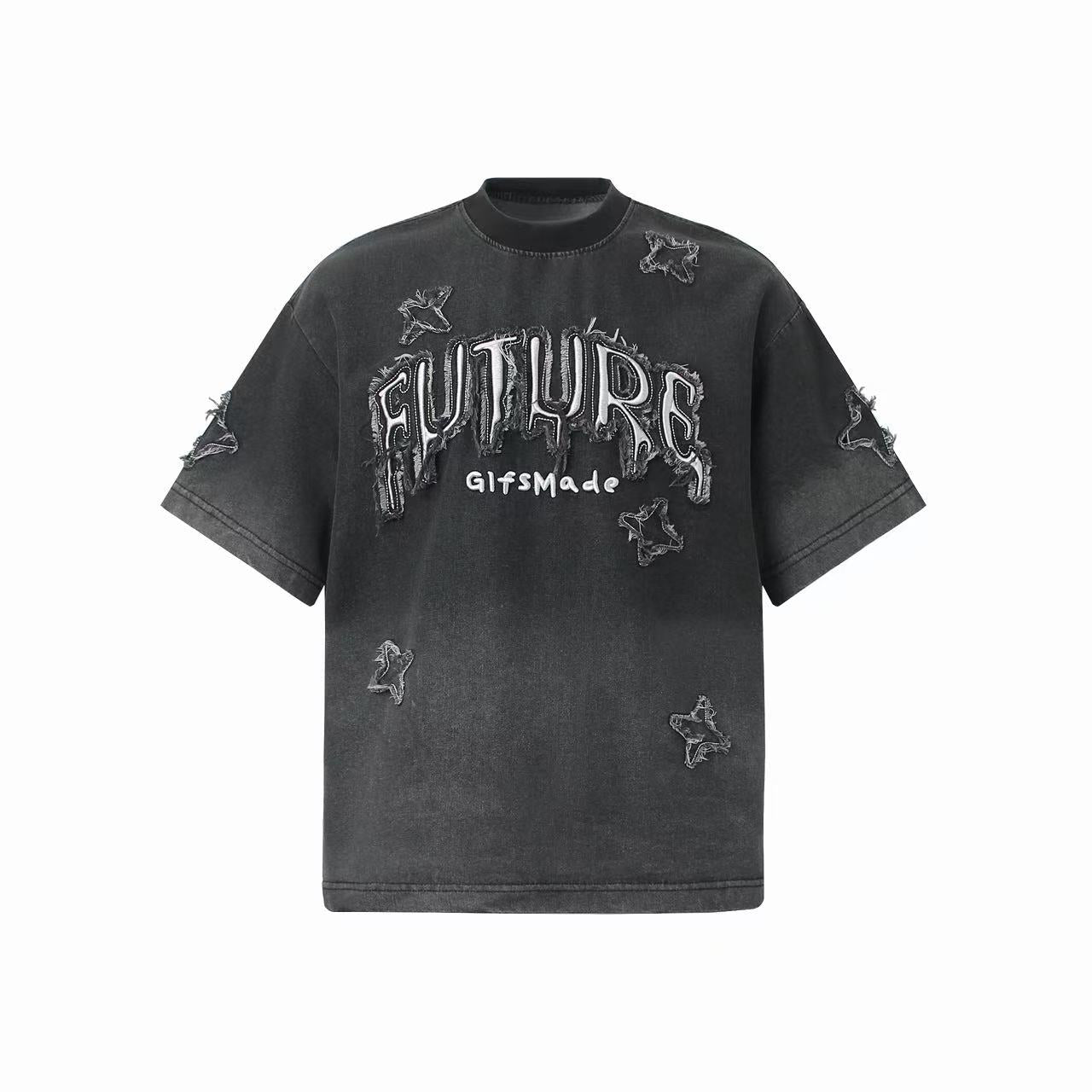 STARRVAINT Distressed Star Graphic T-Shirt