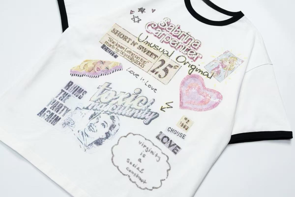STARRVAINT Retro Pop Graphic Ringer Tee