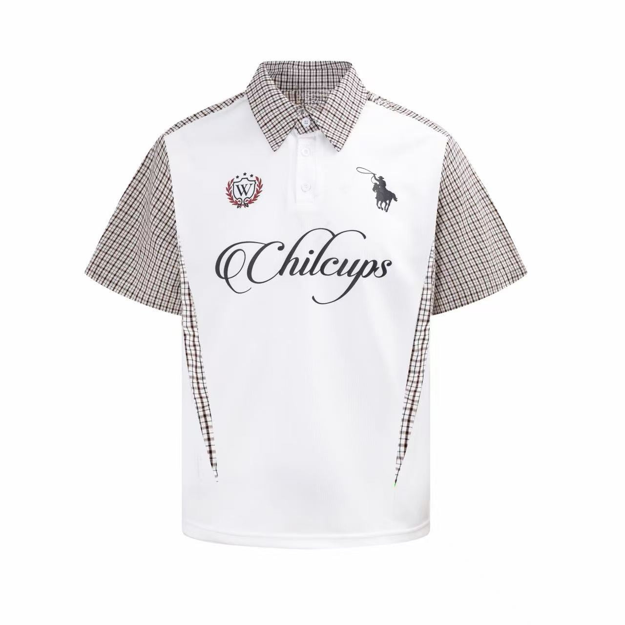 STARRVAINT Vintage Plaid Panel Polo