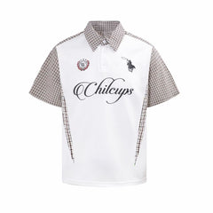 STARRVAINT Vintage Plaid Panel Polo