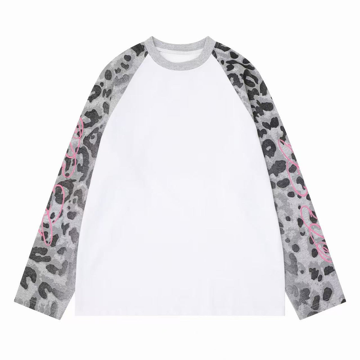STARRVAINT Leopard Raglan Long Sleeve Tee