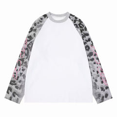STARRVAINT Leopard Raglan Long Sleeve Tee