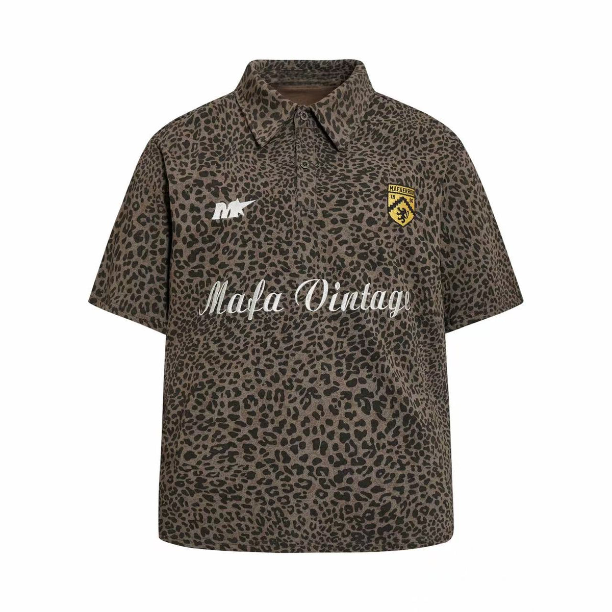 STARRVAINT Leopard Vintage Polo Tee