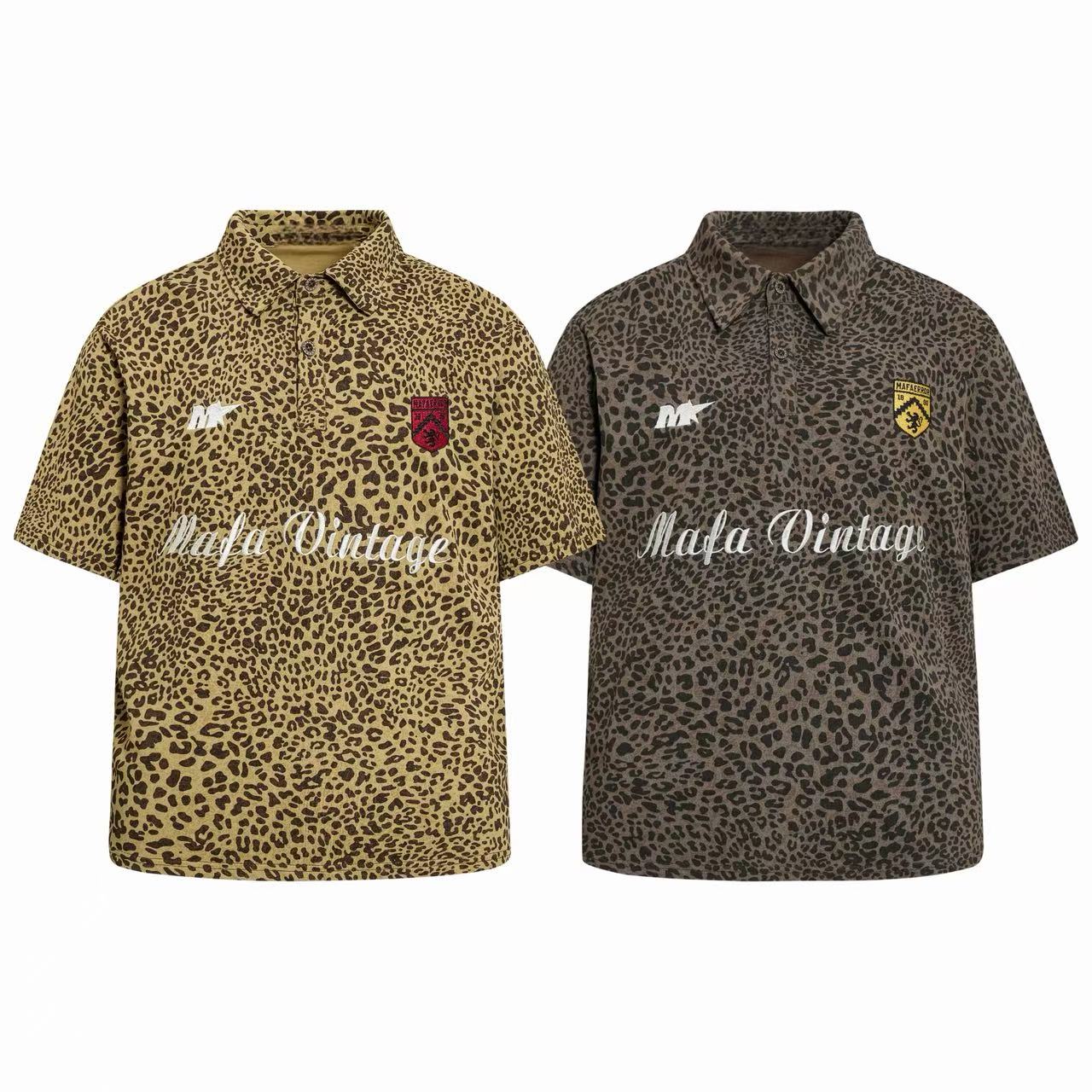 STARRVAINT Leopard Vintage Polo Tee