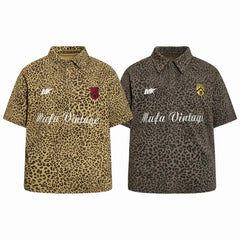 STARRVAINT Leopard Vintage Polo Tee