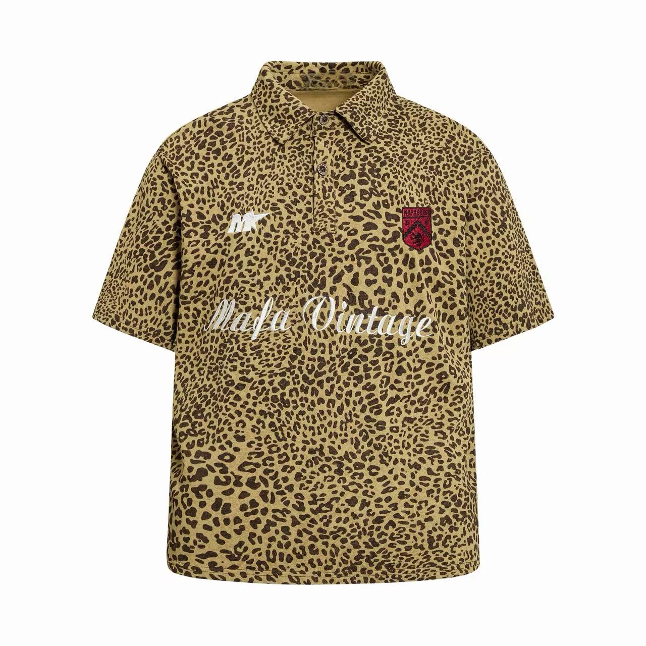 STARRVAINT Leopard Vintage Polo Tee
