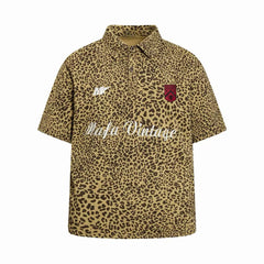 STARRVAINT Leopard Vintage Polo Tee