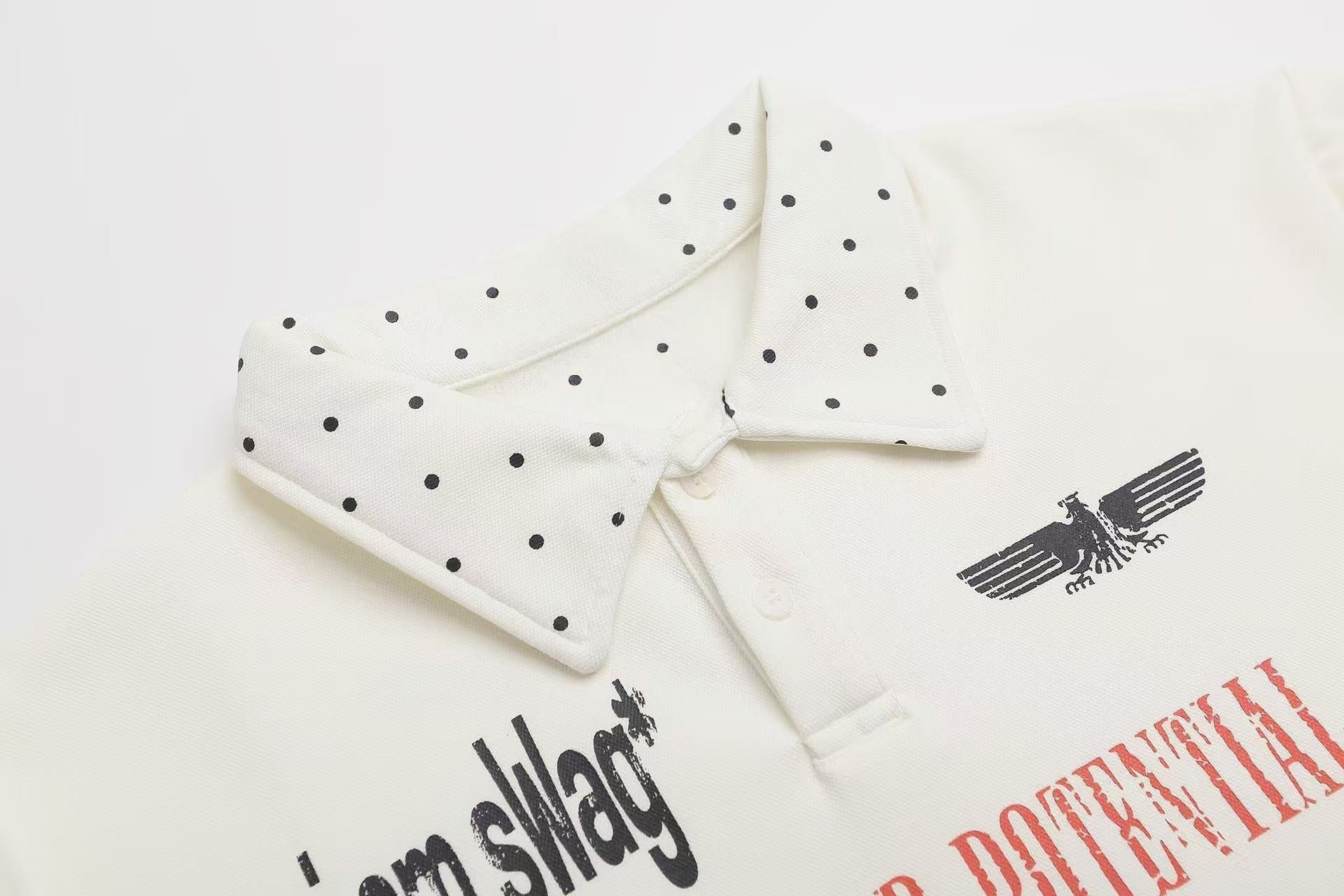 STARRVAINT Studded Collar Polo Shirt