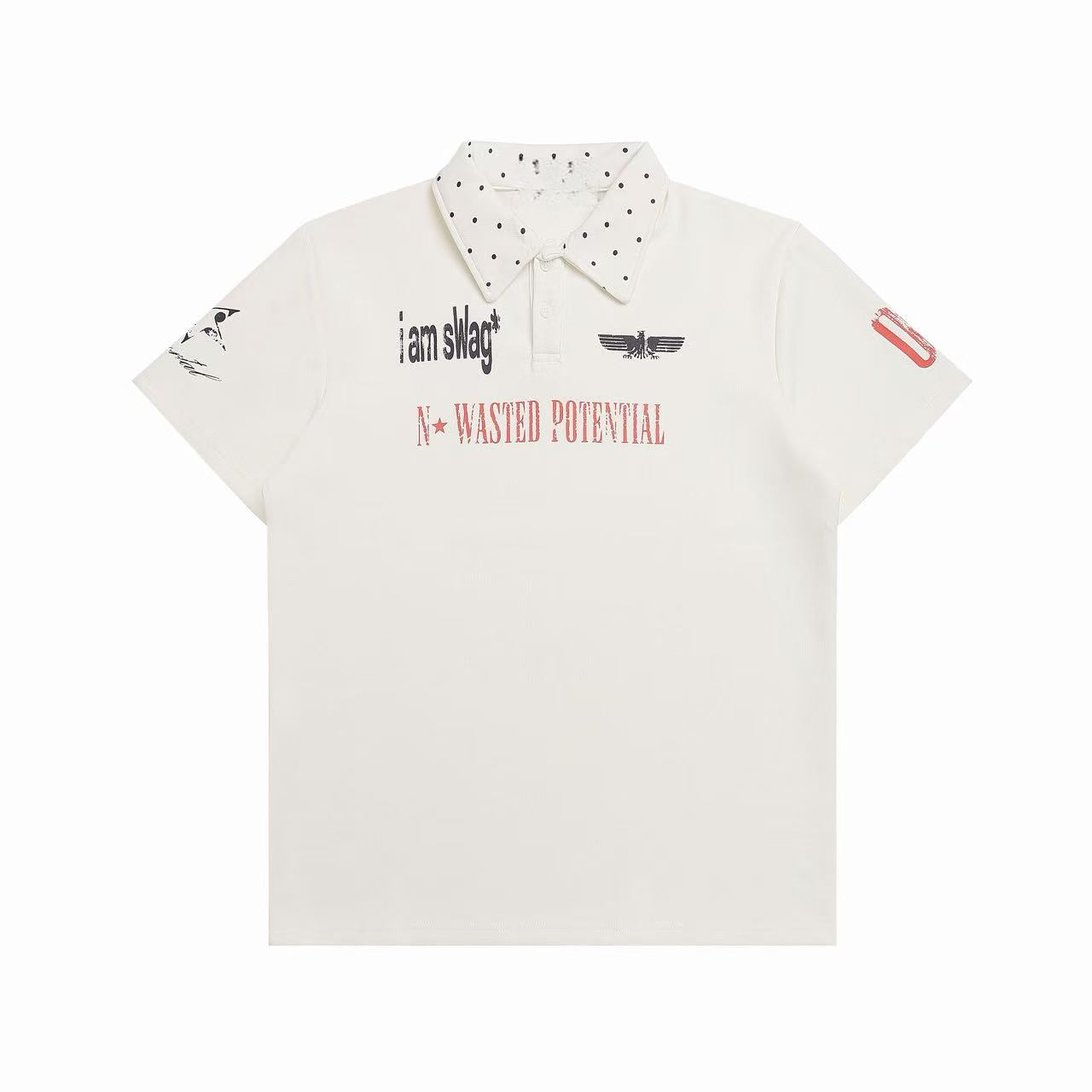STARRVAINT Studded Collar Polo Shirt