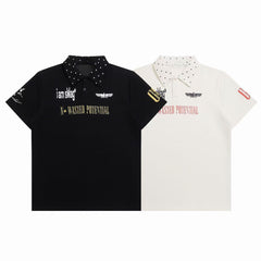 STARRVAINT Studded Collar Polo Shirt
