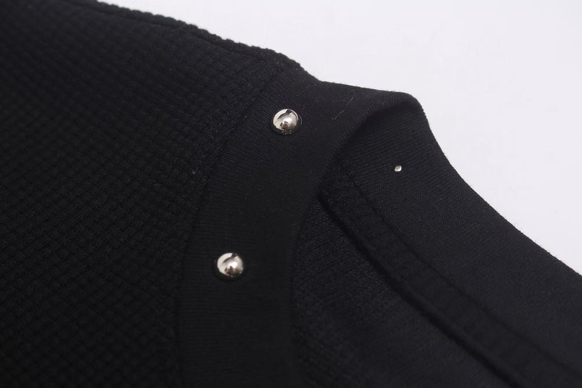STARRVAINT Leopard Cross Waffle Long Sleeve