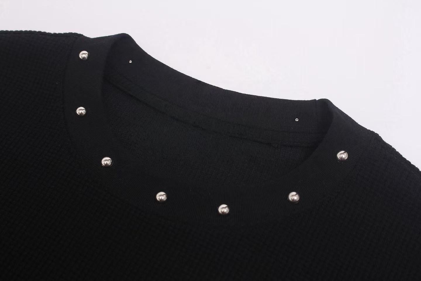 STARRVAINT Leopard Cross Waffle Long Sleeve