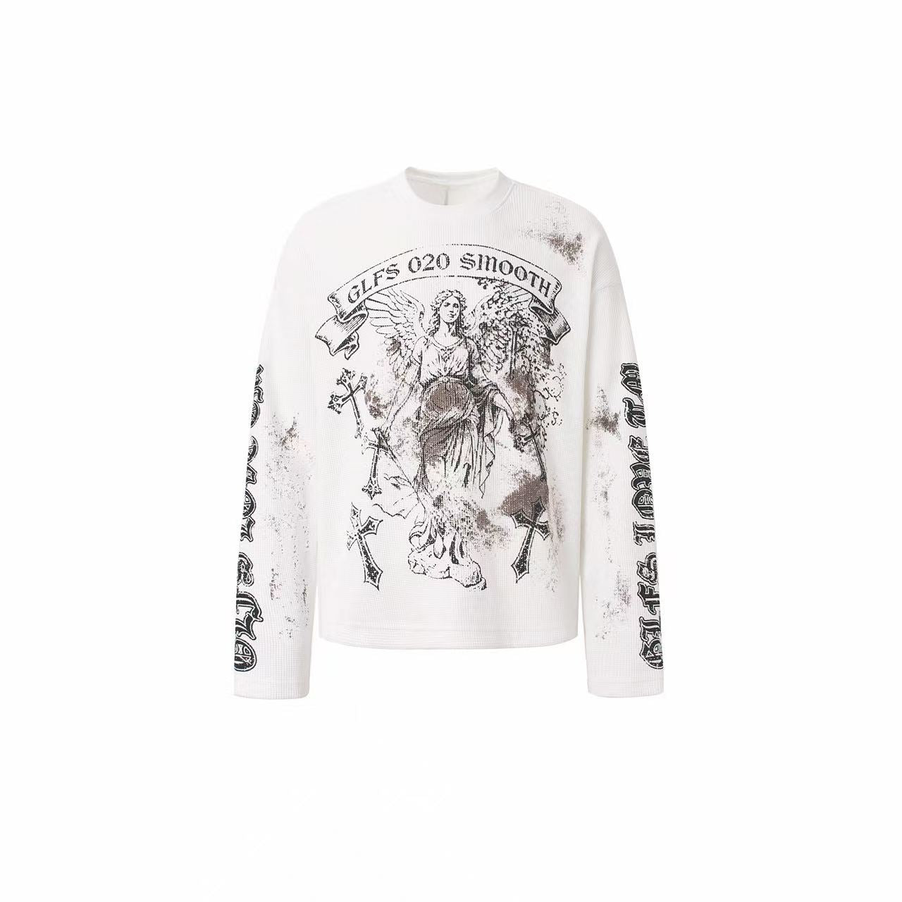 STARRVAINT Vintage Angel Waffle Long Sleeve