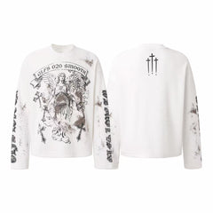 STARRVAINT Vintage Angel Waffle Long Sleeve